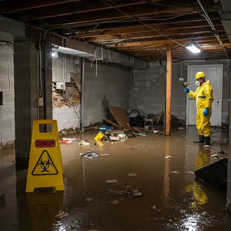 Flooded Basement Electrical Hazard in Franklin, ME Property